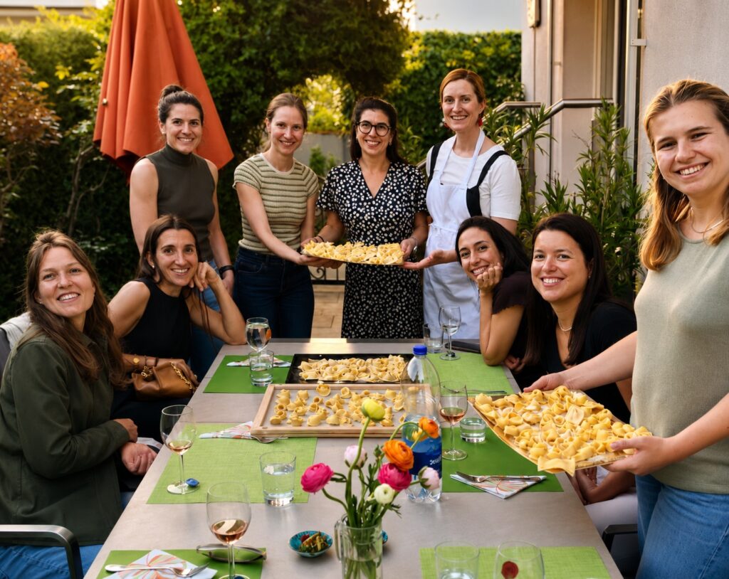 Alle Teilnehmer zeigen Ihre Pasta Tortelloni selbstgemacht